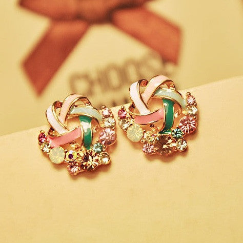 Rhinestone Stud Earrings