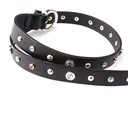 Metal & Gem Studded Belt (Black)