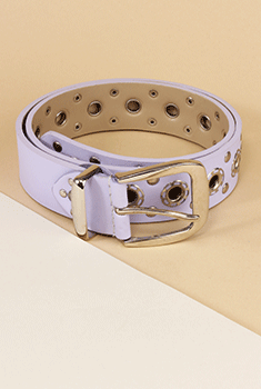 Pastel Purple Perforated Belt