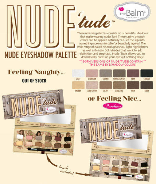 [BIG SALE] The Balm NUDE TUDE 12 color Eyeshadow Palette with Brush