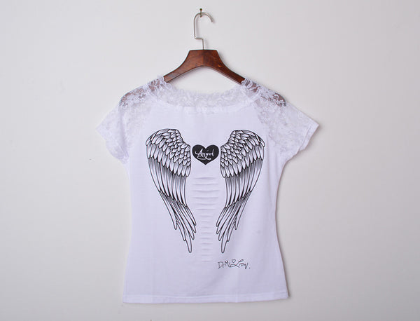 Back Hollow Angel Wings T-shirt