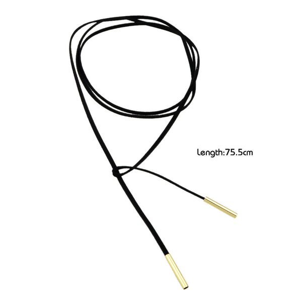 Black PU Leather Chain Necklace