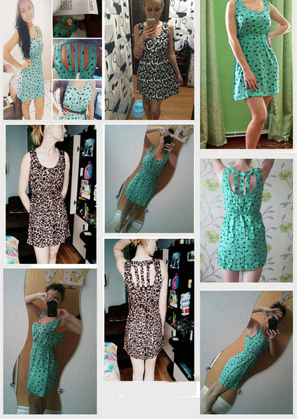Leopard Print Green Summer Dress