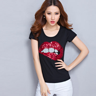 Tees Printed Lips Tshirt