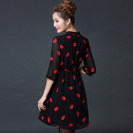 mulheres vestido de Chiffon com faixas