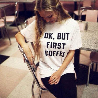 COFFEE Letters Printing Brand t shirt Harajuku Tees