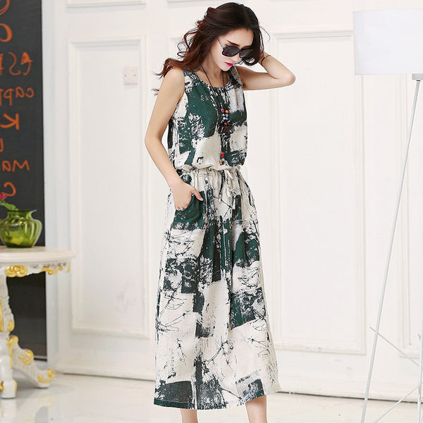 verão roupa nova algodão maxi vestido