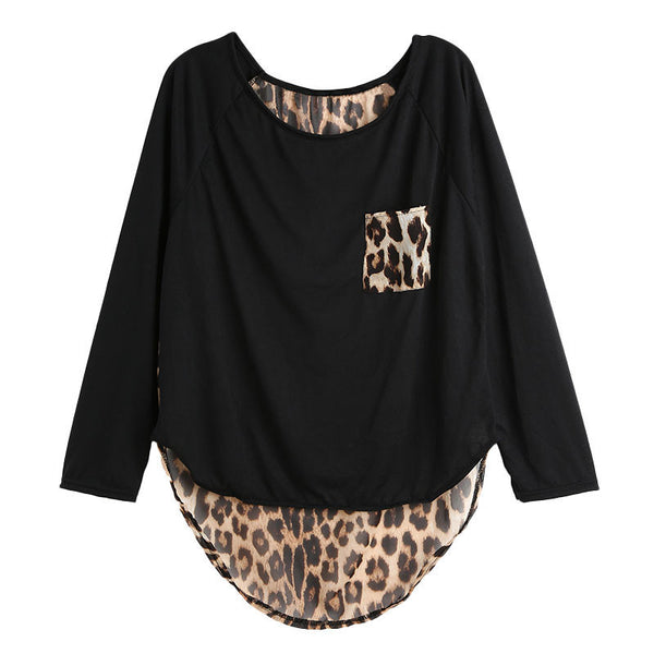 New 2016   Leopard Chiffon Blusas