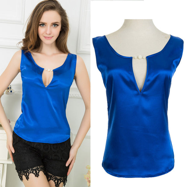 Emulation Silk Tees Tops Woman tshirt
